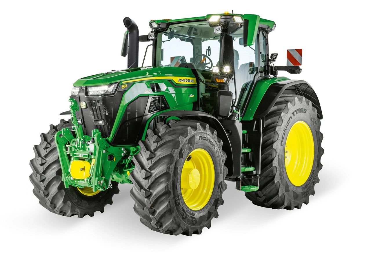John Deere 6R 260 modellår 2027 med frontløft